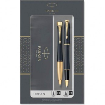 Подарочный набор PARKER: URBAN CORE MUTED BLACK GT - ручки роллерная и шариковая Подарочный набор PARKER: URBAN CORE MUTED BLACK GT - ручки роллерная и шариковая